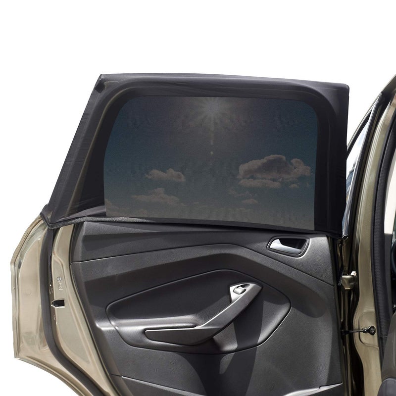 Beicarin Car Window Sun Shade Cover -2 Pack Breathable Mesh Rear Side Window Shade Sunshade UV Protection for Baby Kids Pet Size M, Mosquito Net Curtain Fit for Most(95%) of Cars, Cover Full Window - Image 1